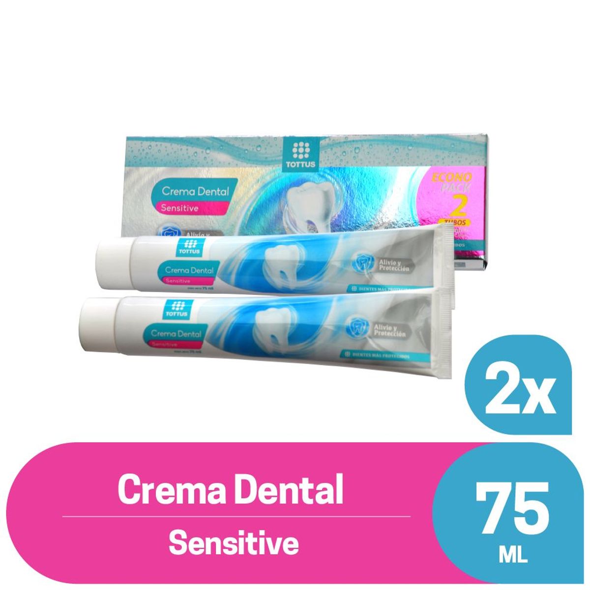TOTTUS - Crema Dental Tottus Sensitive Empaque 2 Und