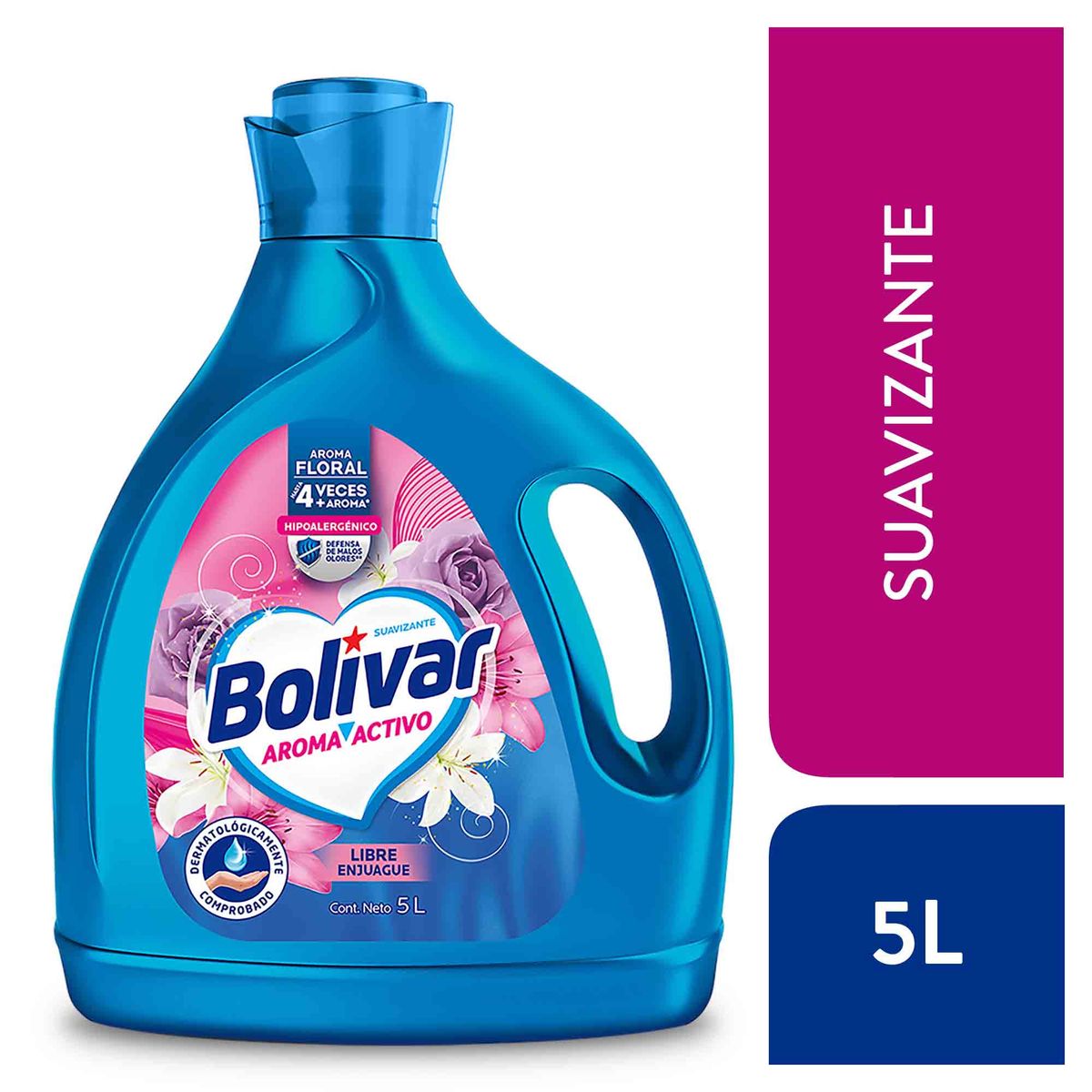 BOLIVAR - Suavizante Bolívar Aroma Activo Floral Botella 5 L