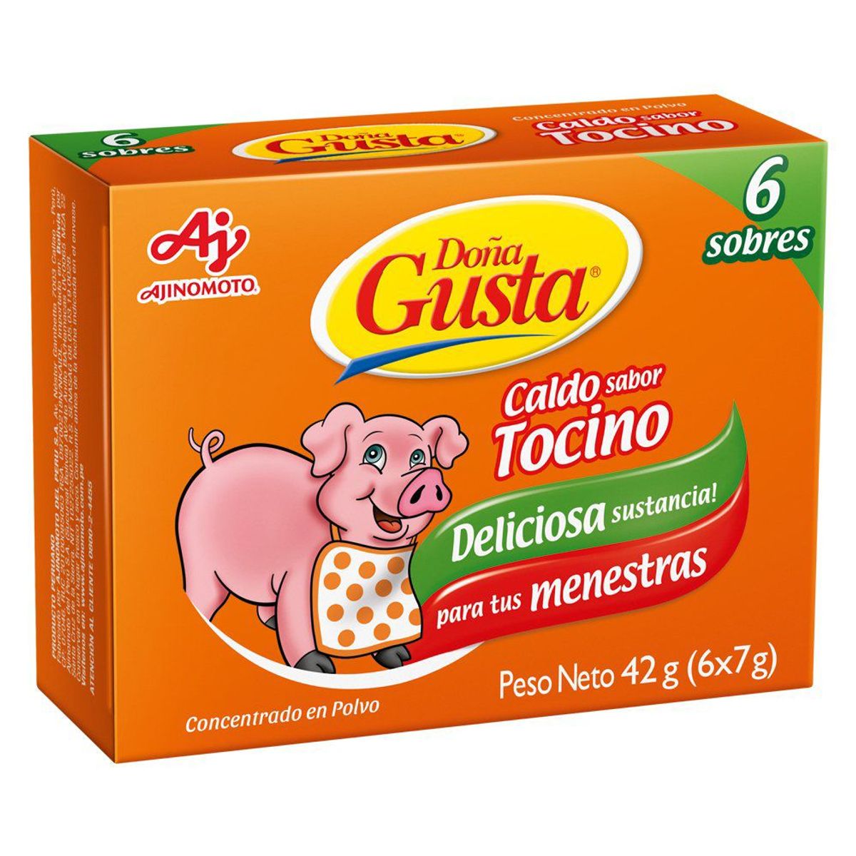 DONA GUSTA - Caldo Doña Gusta Sabor Tocino Caja 6 Und