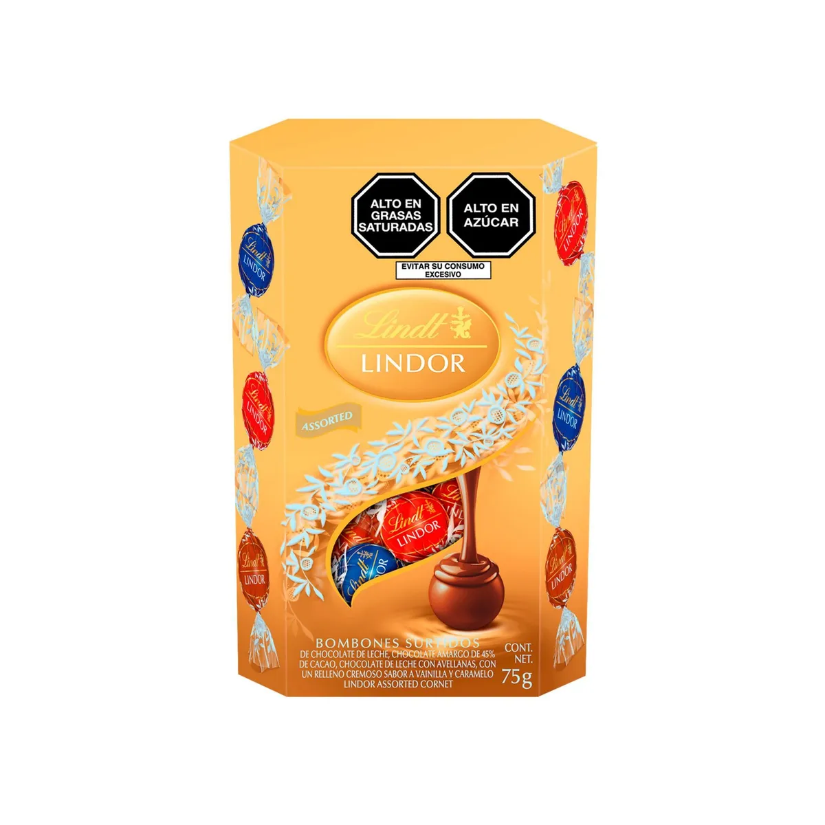 LINDT - Bombones de Chocolate Lindt Lindor Mini Cornet Caja 75 g
