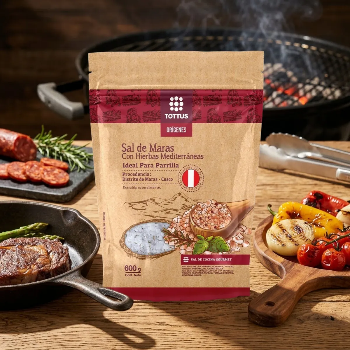 TOTTUS ORIGENES - Sal de Maras Gruesa con Hierbas Mediterráneas Tottus Orígenes Empaque 600 g