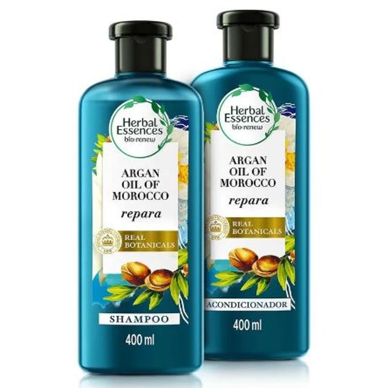 HERBAL ESSENCES - Pack Herbal Essences Argan Oil Shampoo + Acondicionador Envases 400 mL