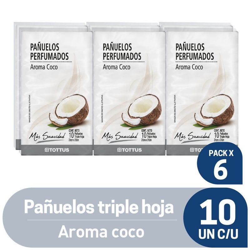 TOTTUS - Pañuelos Triple Hoja Aroma Coco