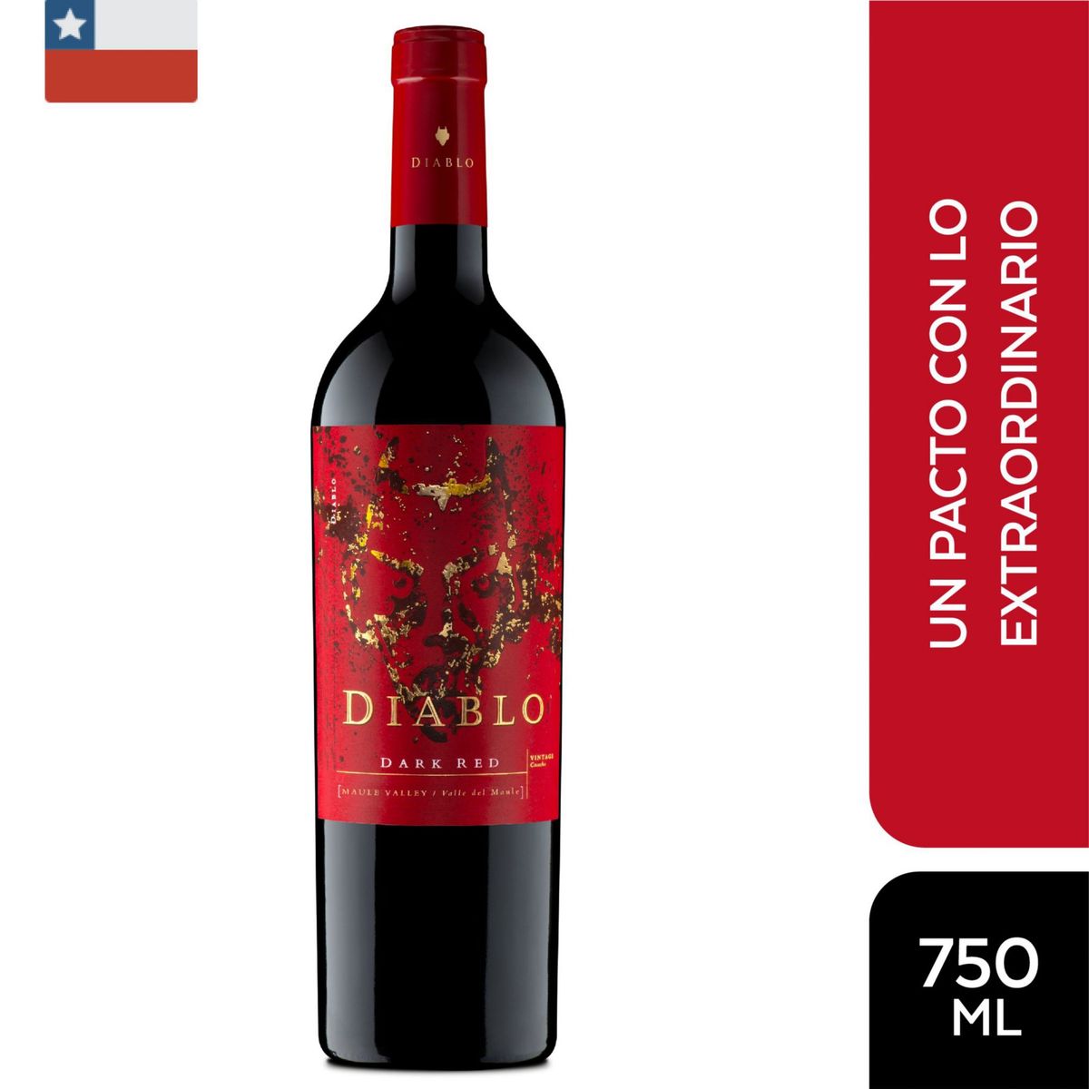 CASILLERO DEL DIABLO - Vino Tinto Diablo Dark Red Botella 750 mL