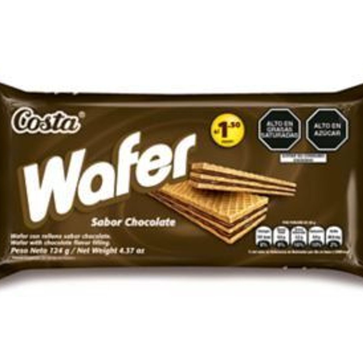 COSTA - Wáfer Sabor A Chocolate 124 Gr