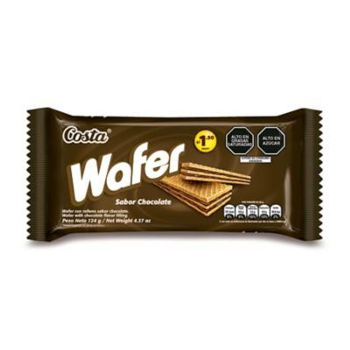 COSTA - Wáfer Sabor A Chocolate 124 Gr