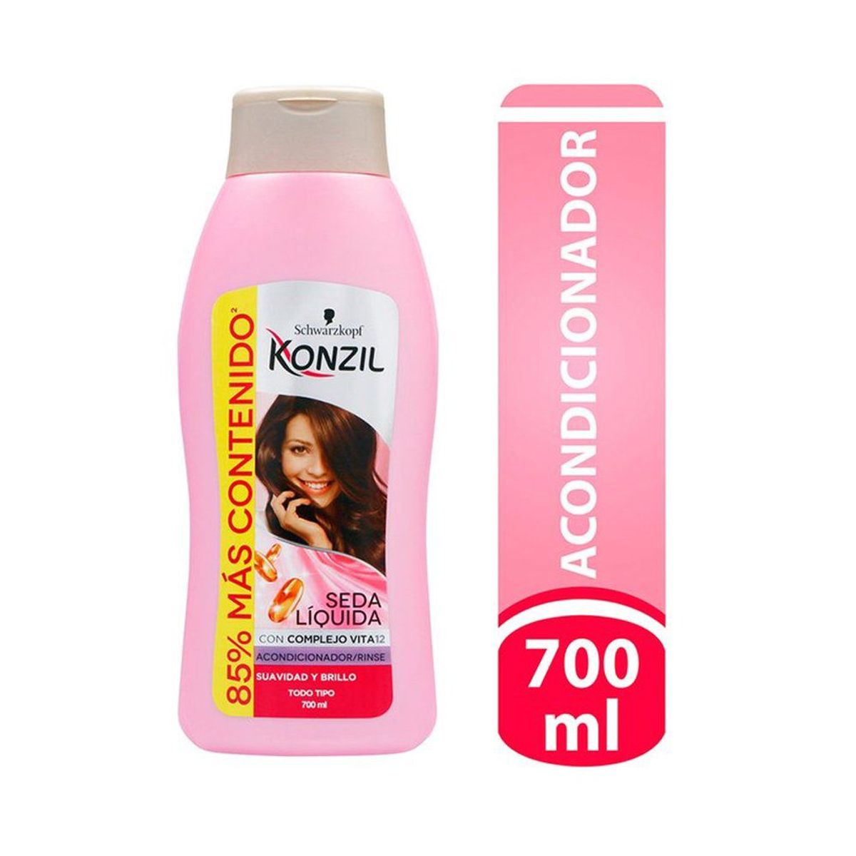 KONZIL - Acondicionador Konzil Seda Líquida y Complejo V12 Envase 700 mL