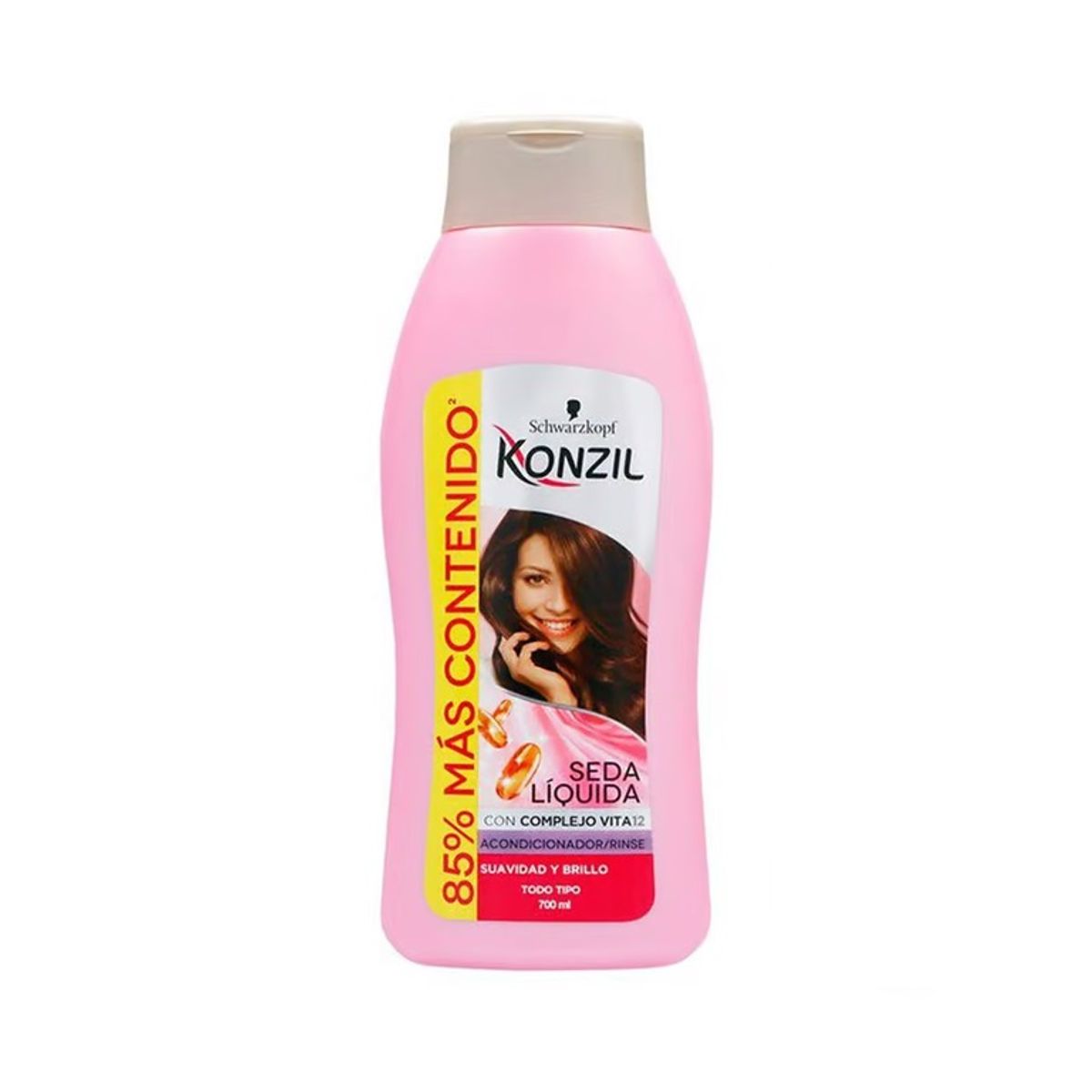 KONZIL - Acondicionador Konzil Seda Líquida y Complejo V12 Envase 700 mL