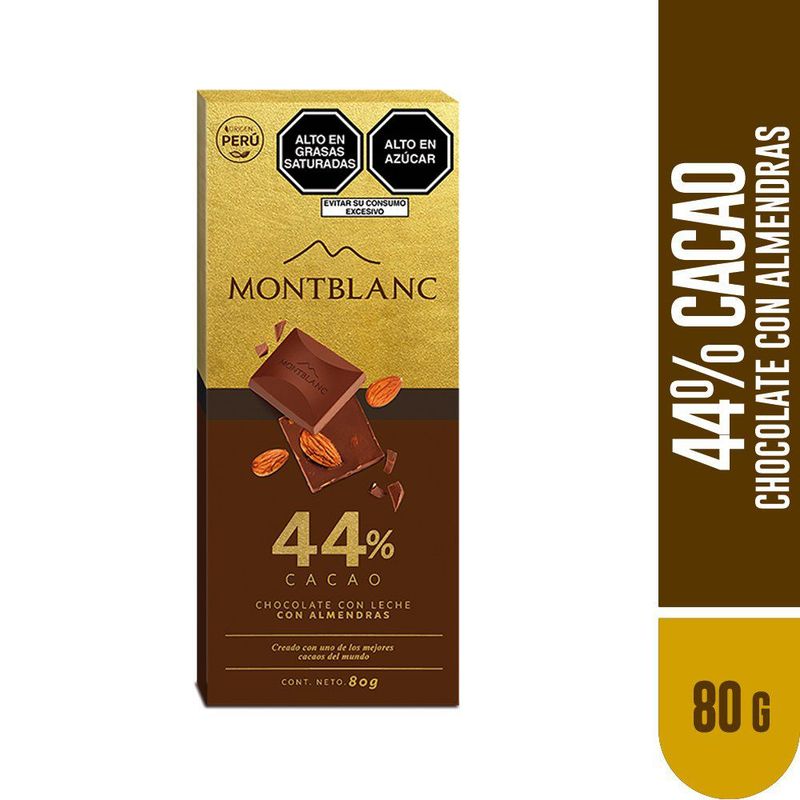 MONTBLANC - Chocolate con Leche y Almendras Montblanc 80 g