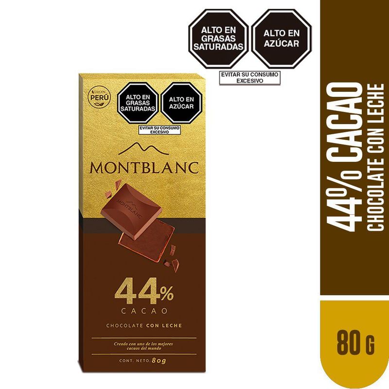 MONTBLANC - Chocolate en Barra Montblanc con Leche Empaque 80 g