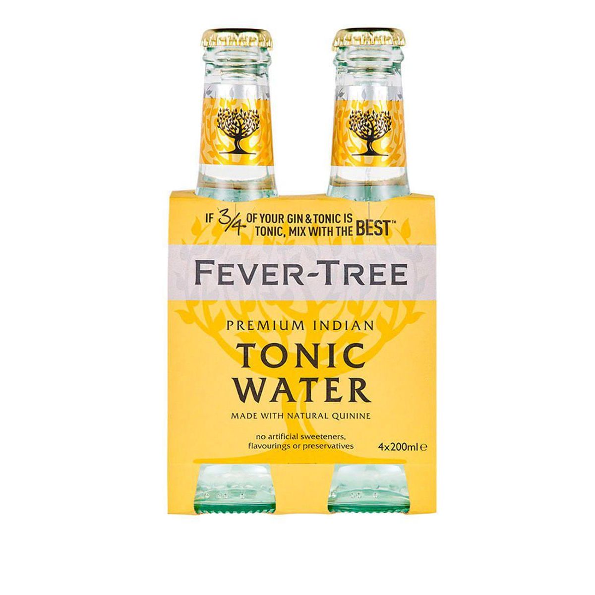 FEVER TREE - Agua Tónica Fever Tree Saborizada con Quinua Pack 4 Botellas 200 mL