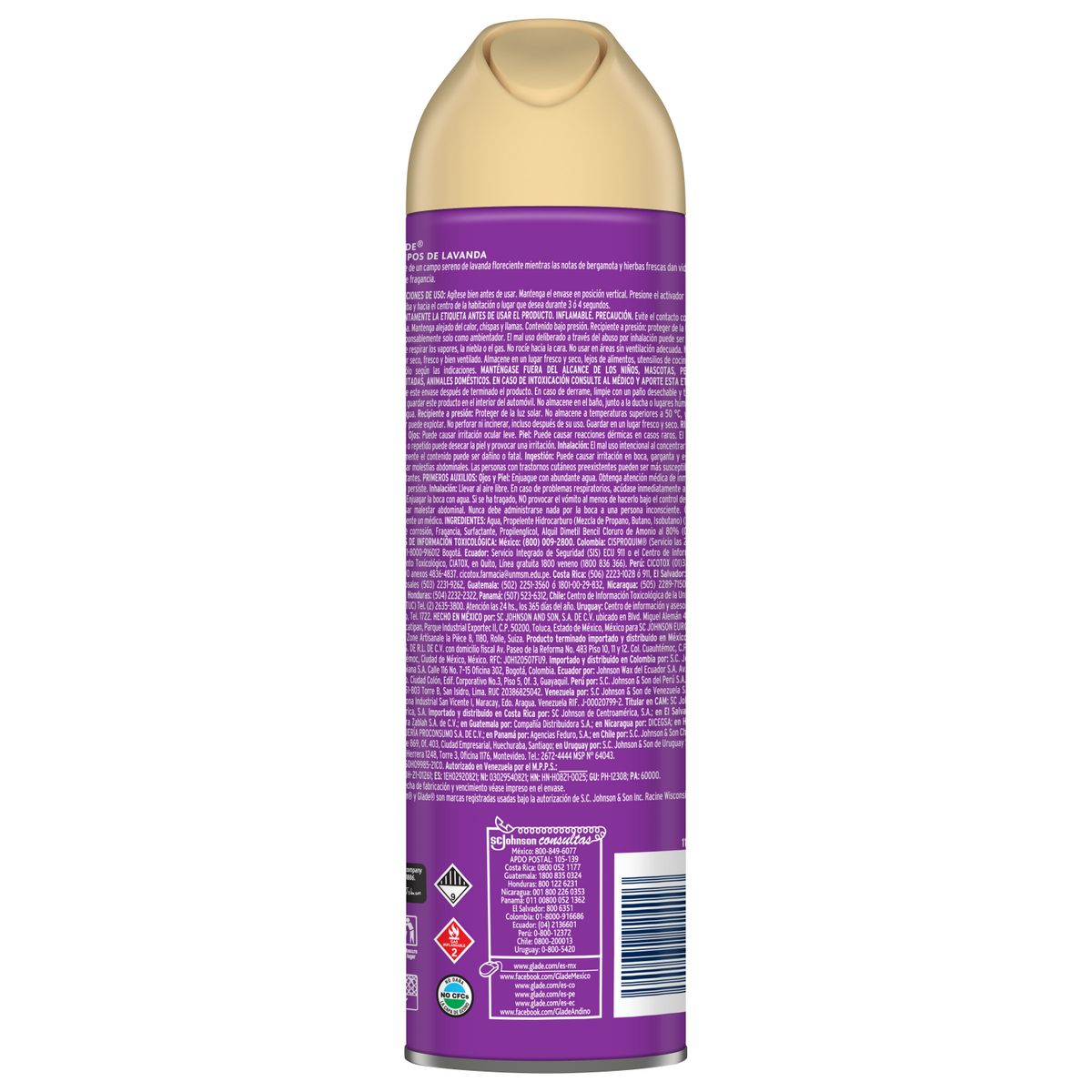 GLADE - Ambientador en Aerosol Glade Campos de Lavanda Envase 275 mL