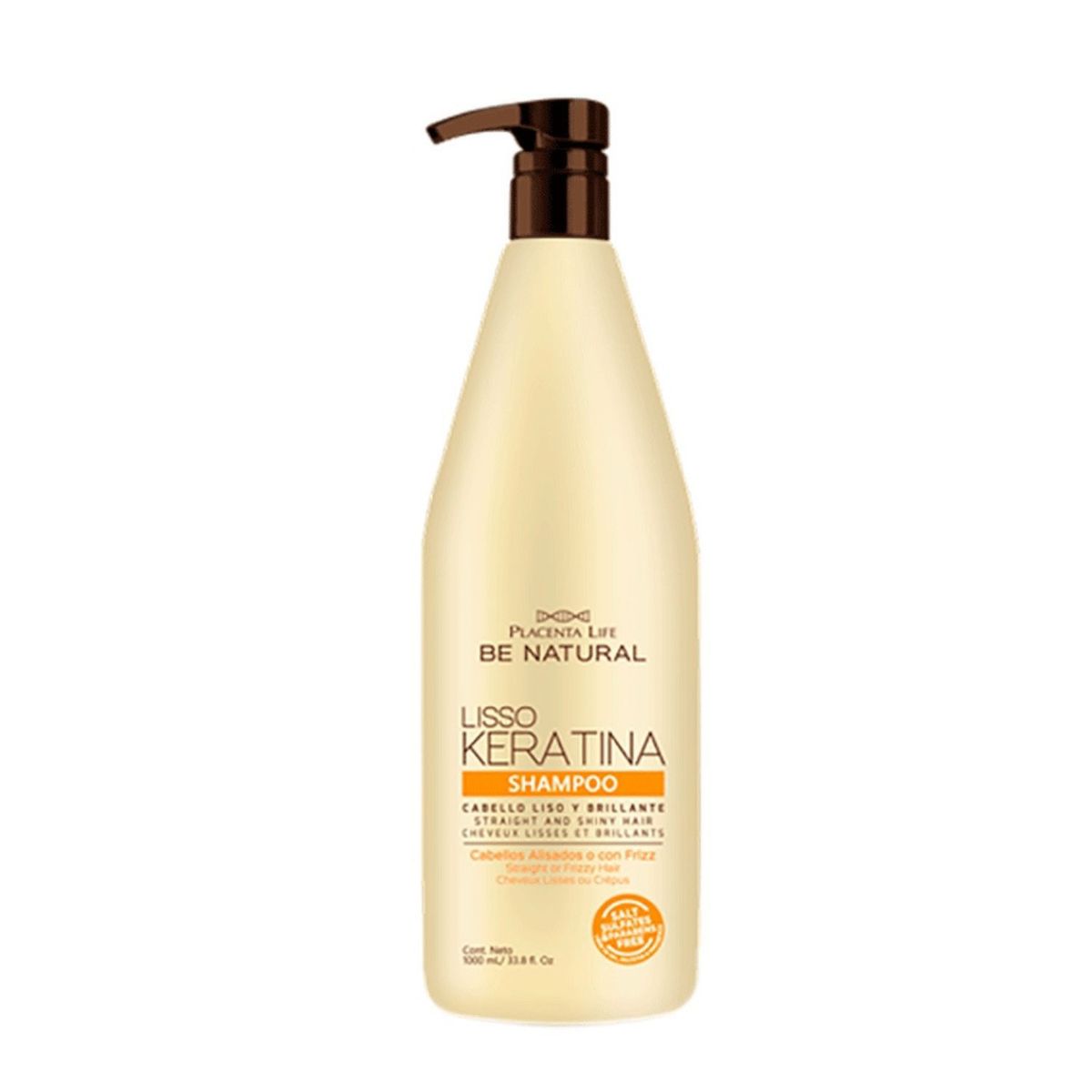 BE NATURAL - Shampoo Be Natural Lisso Keratina Envase 1 L