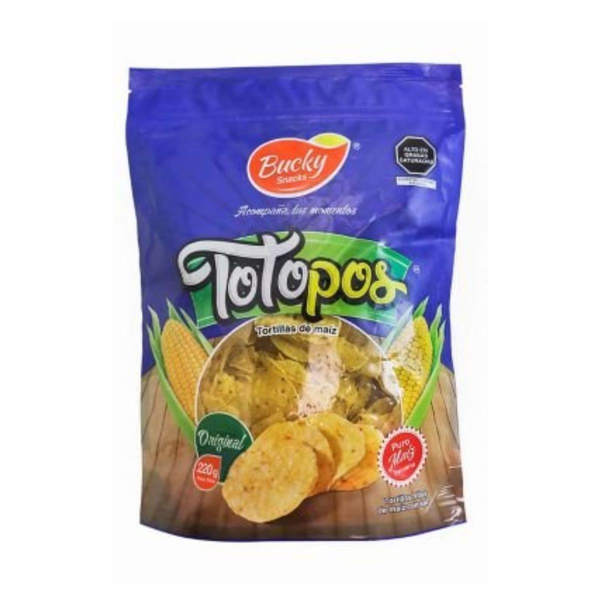 BUCKY SNACKS - Tortillas Fritas de Maíz Original 220 g