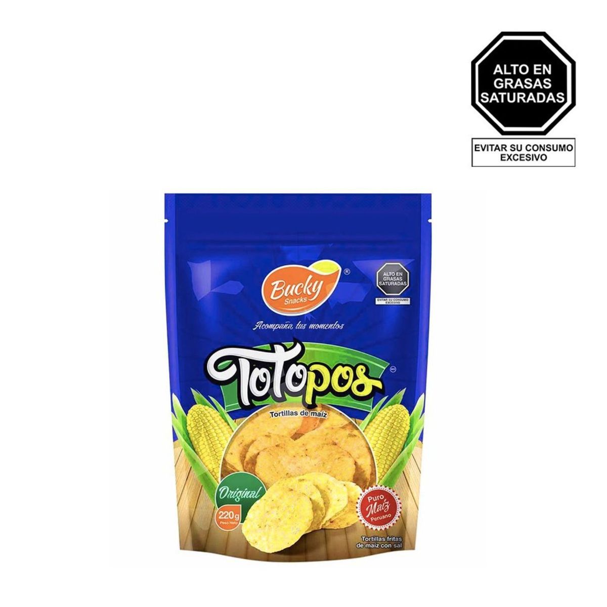BUCKY SNACKS - Tortillas Fritas de Maíz Original 220 g