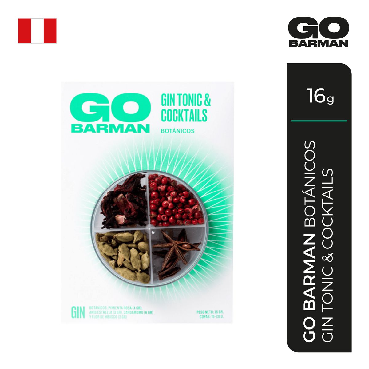 GO BARMAN - Botánicos Go Barman Gin Tonic & Cocktail Envase 16 g