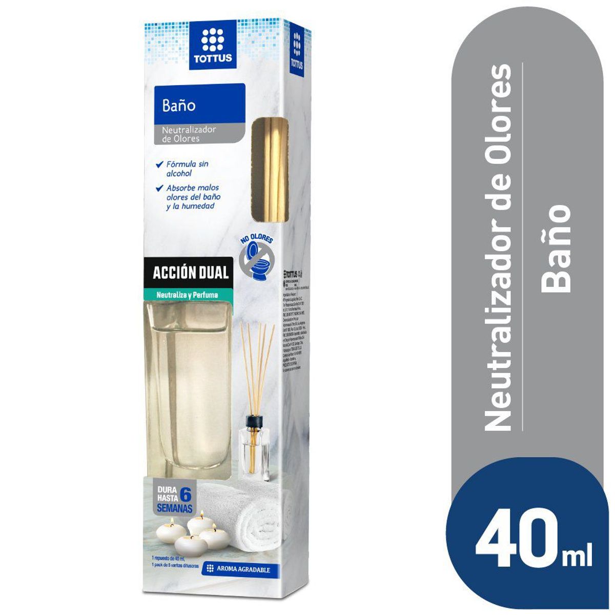 TOTTUS - Varitas Neutralizadores de Olor Tottus Baño Caja 40 mL