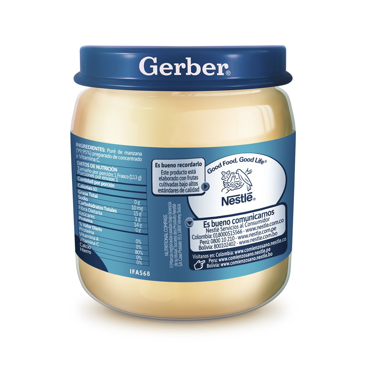 GERBER - Compota de Manzana 6 Meses Gerber Envase 113 g