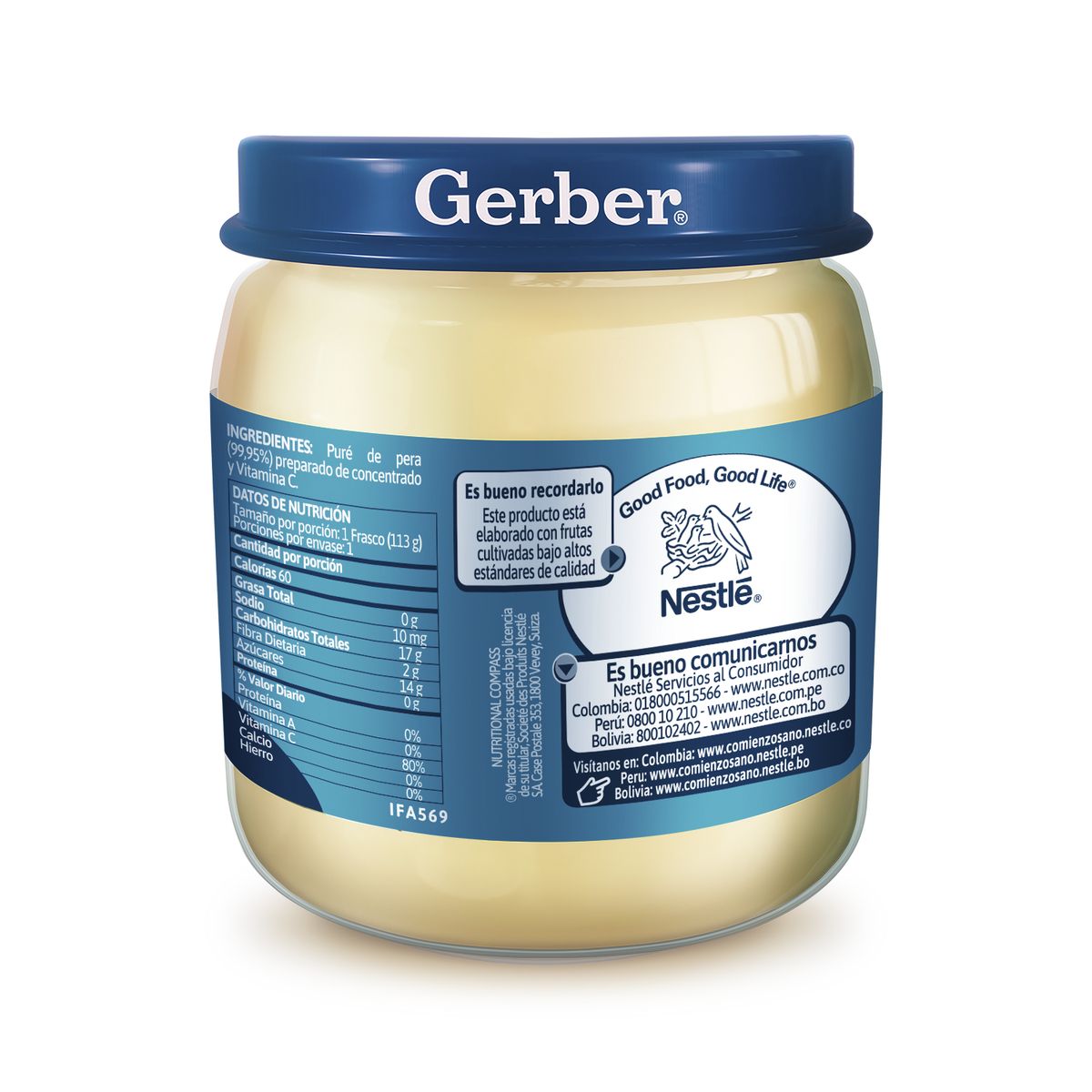 GERBER - Compota de Pera 6 Meses Gerber Envase 113 g