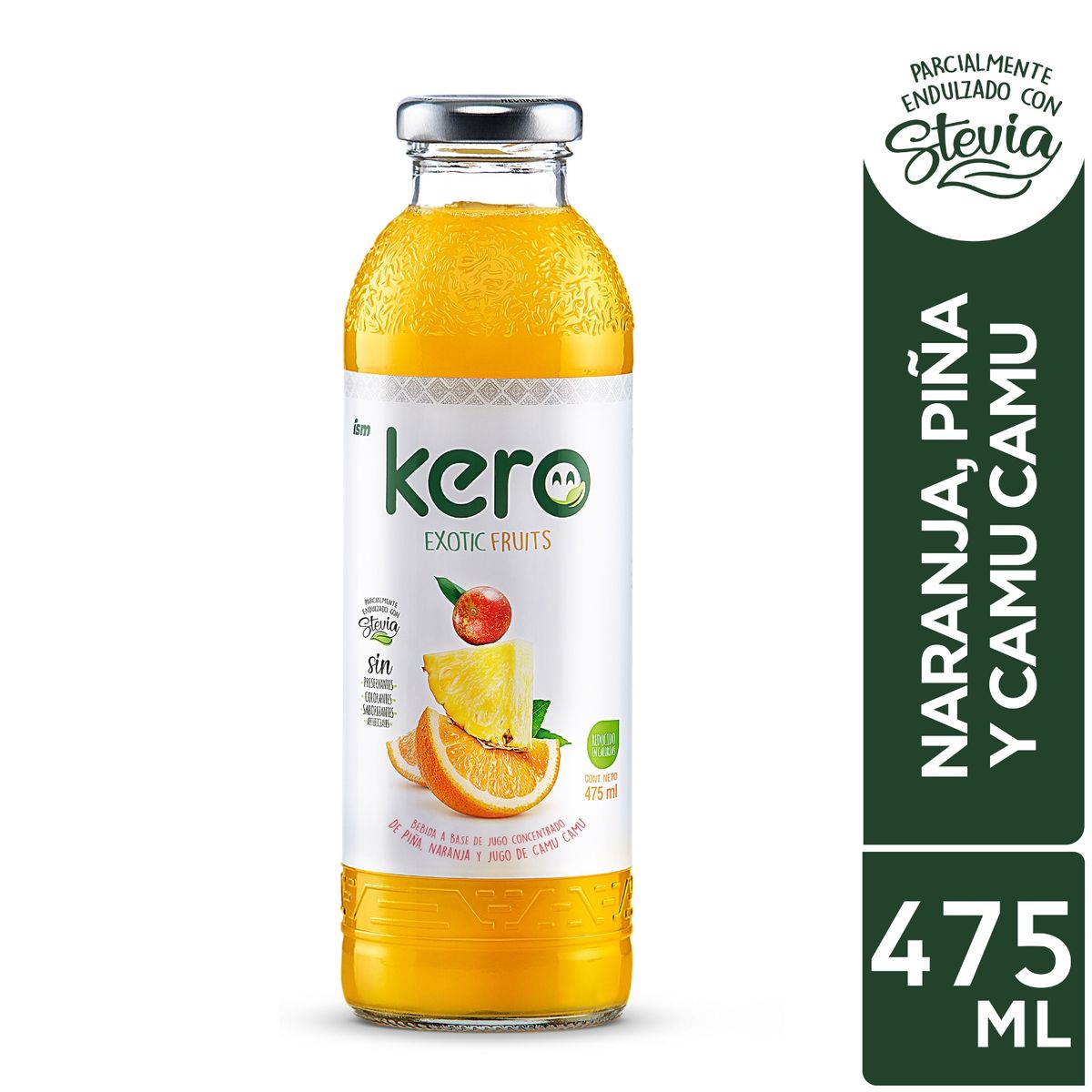 KERO - Bebida Kero Naranja Piña Camu Camu Botella 475 mL