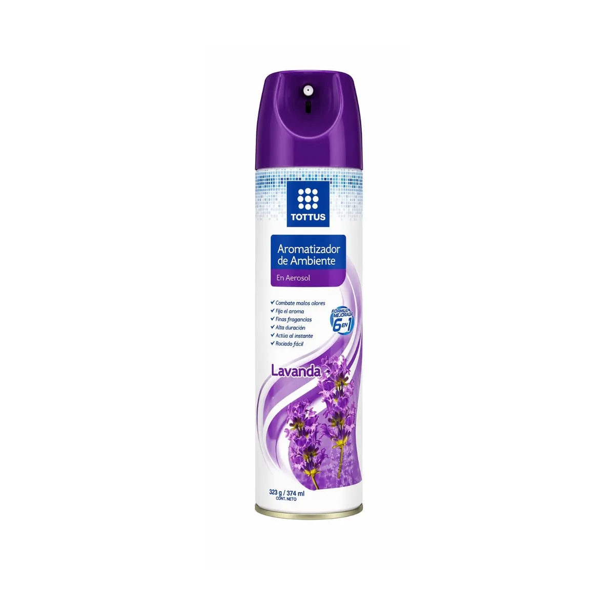 TOTTUS - Ambientador en Aerosol Tottus Lavanda Envase 374 mL