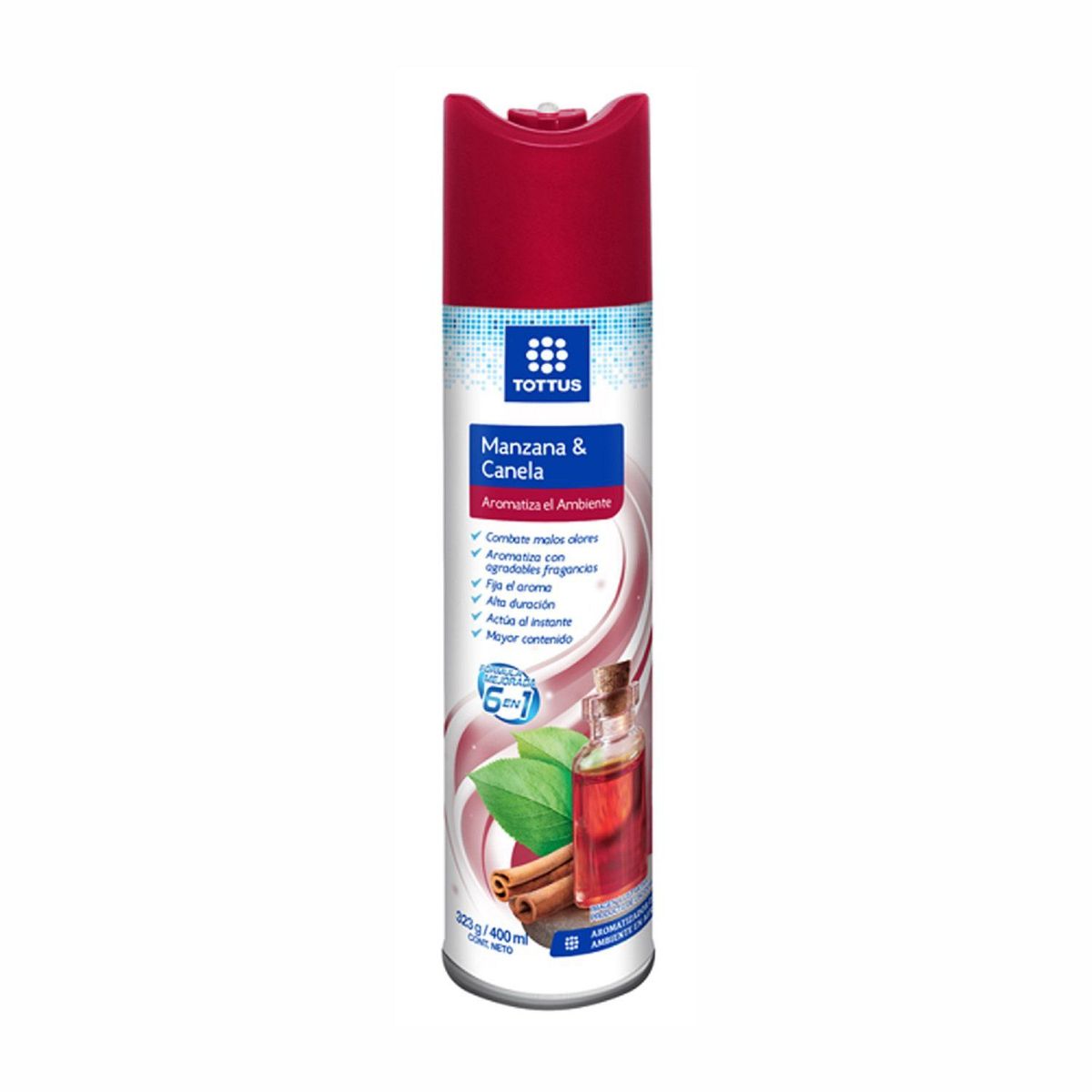 TOTTUS - Ambientador en Aerosol Tottus Manzana Canela Envase 400 mL