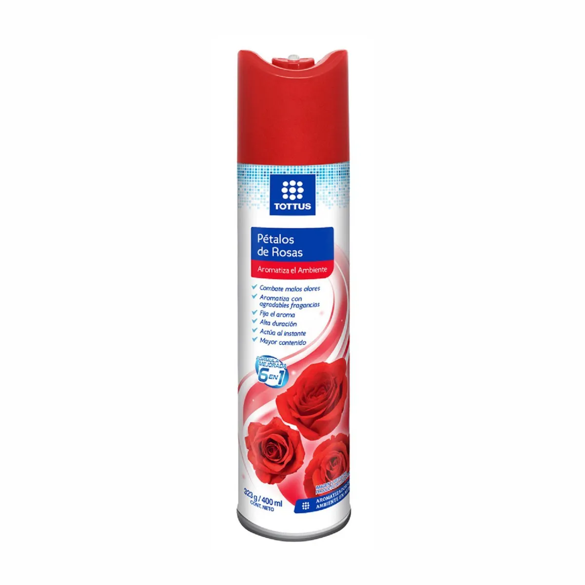 TOTTUS - Ambientador en Spray Tottus Pétalos de Rosas Envase 400 mL