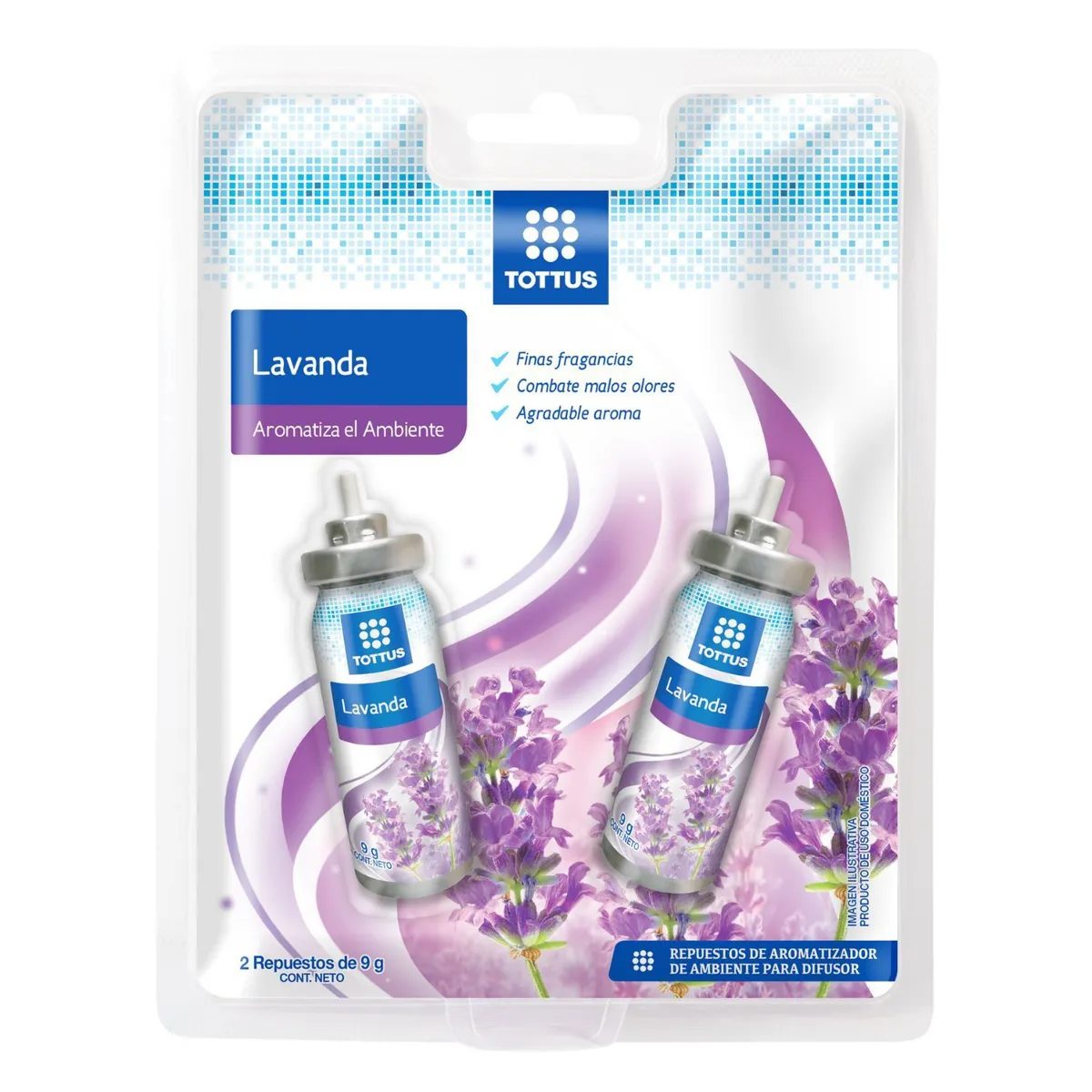 TOTTUS - Repuestos de Ambientador Tottus Lavanda Empaque 2 Und