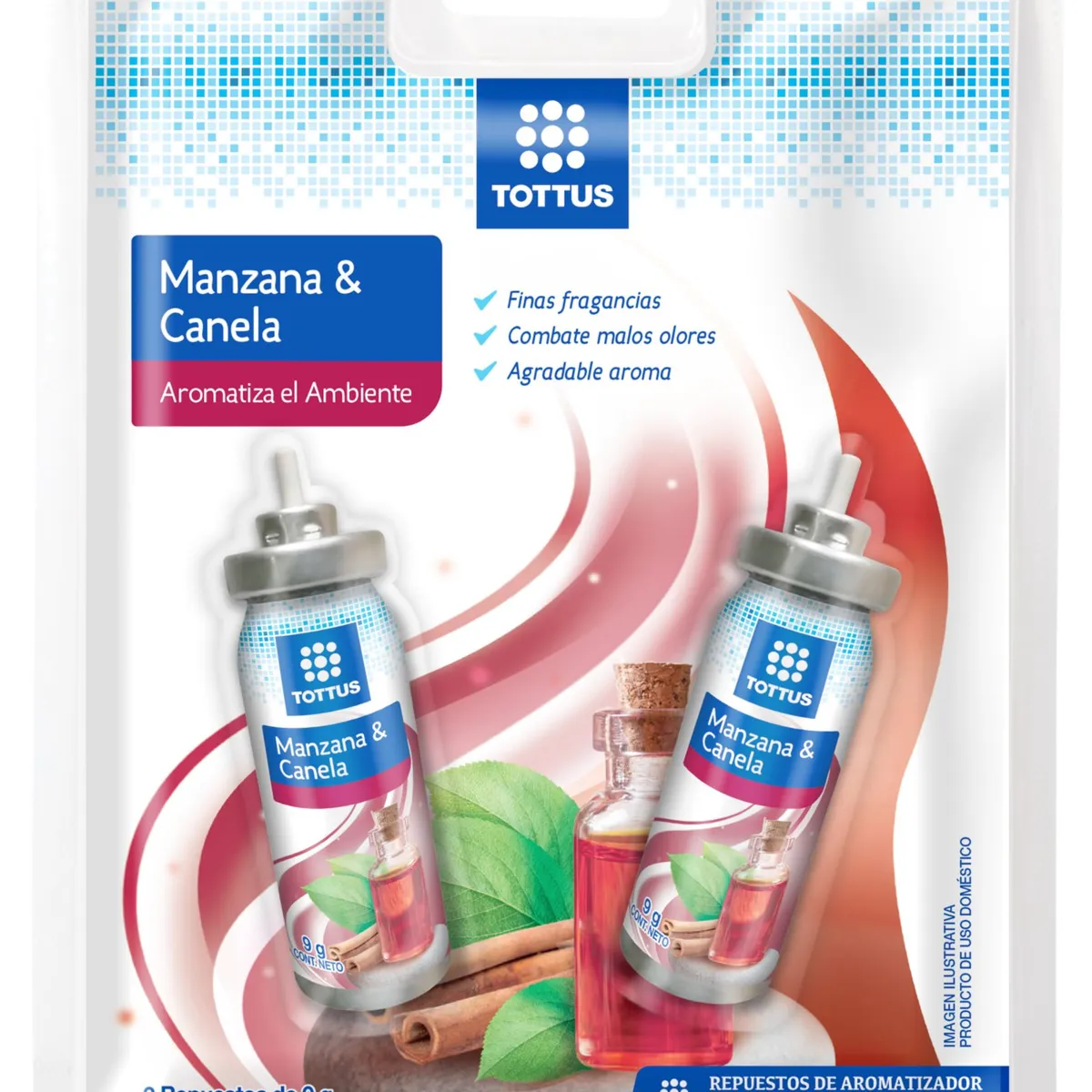 TOTTUS - Repuestos de Ambientador Tottus Manzana Canela Empaque 2 Und