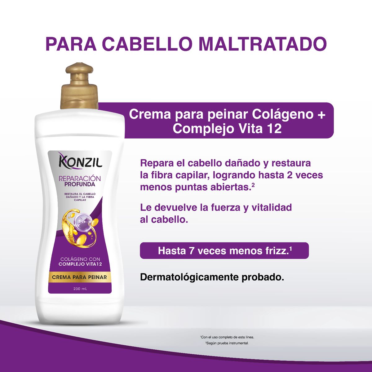 KONZIL - Crema para Peinar Konzil Colágeno + Complejo Vitamina B12 Envase 230 mL