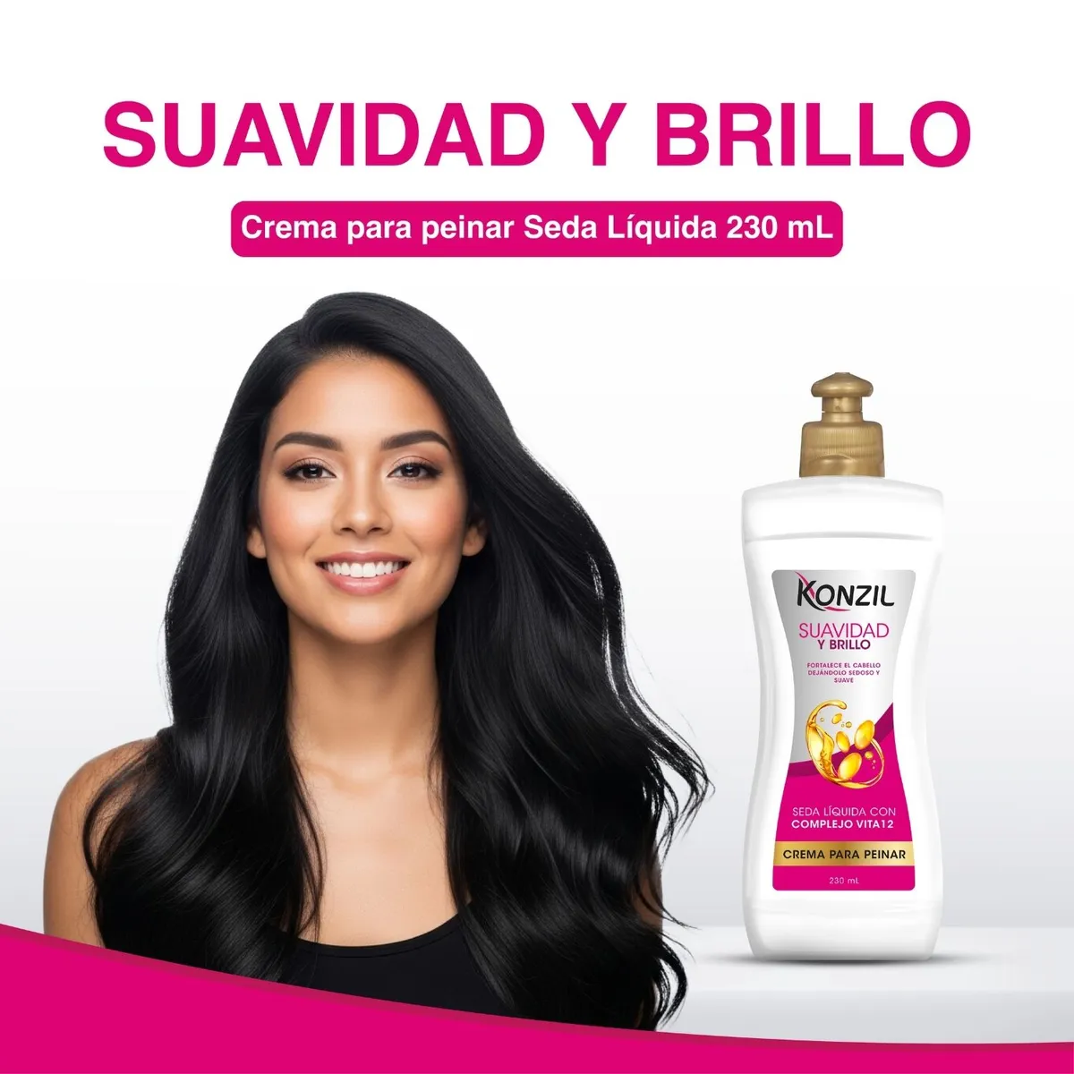 KONZIL - Crema para Peinar Konzil Seda Liquída Vita 12 Envase 230 mL