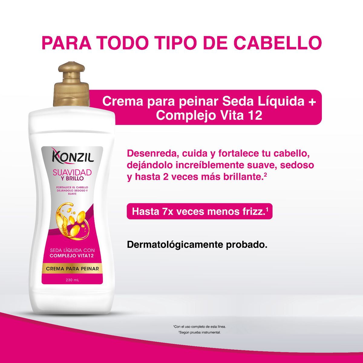 KONZIL - Crema para Peinar Konzil Seda Liquída Vita 12 Envase 230 mL