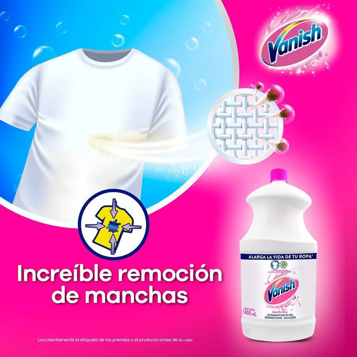 VANISH - Quitamanchas Líquido Vanish Ropa Blanca Doypack 800 mL