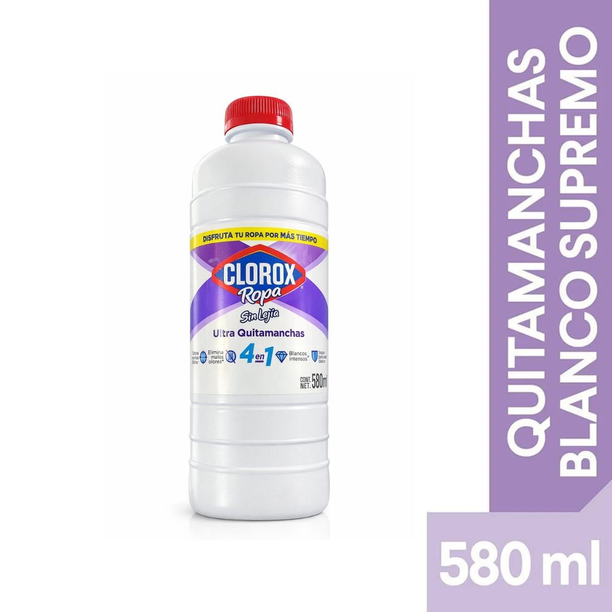 CLOROX - Quitamanchas Líquido Clorox Ropa Blanca Botella 580 mL
