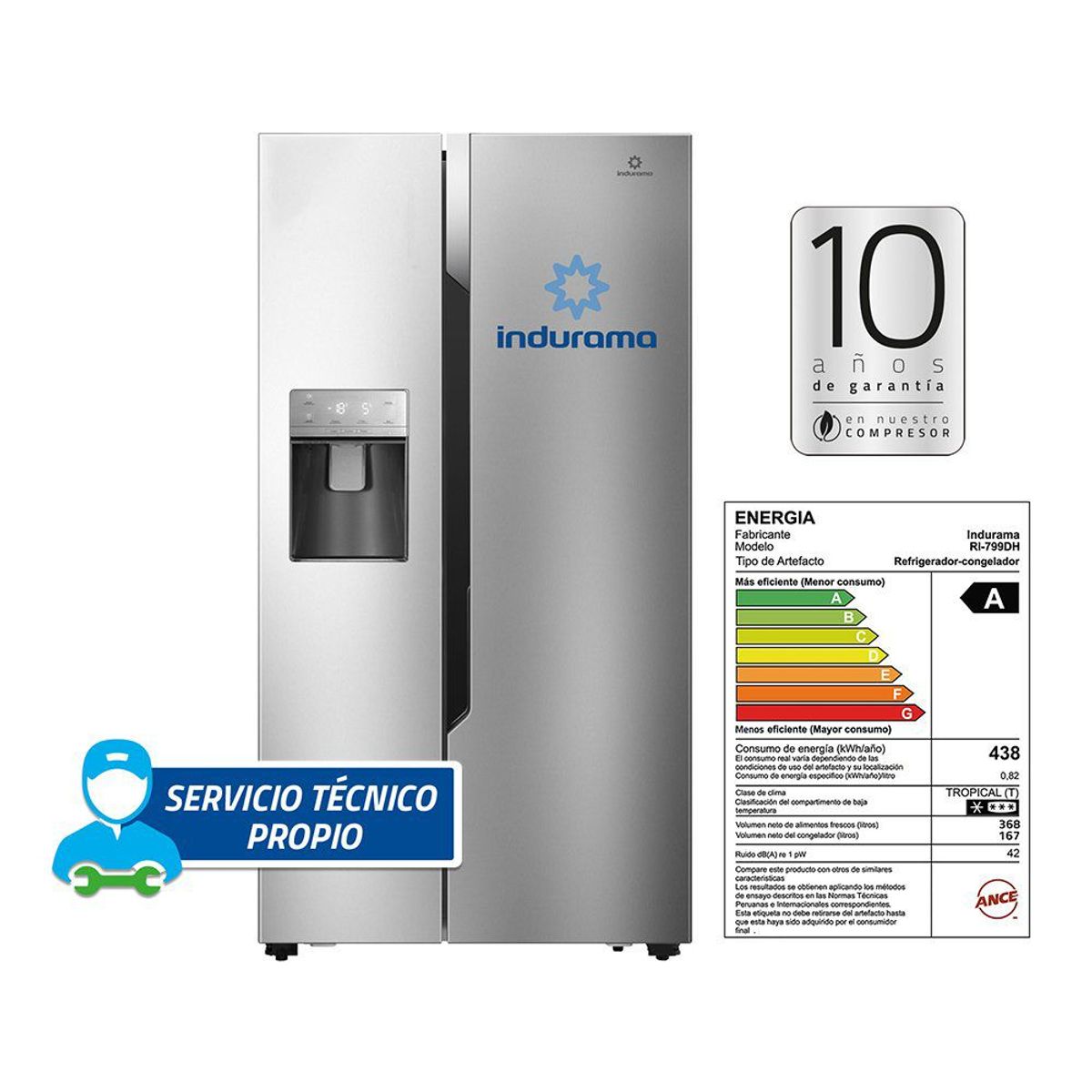 INDURAMA - Refrigeradora No Frost Ri 799Dh 535 L