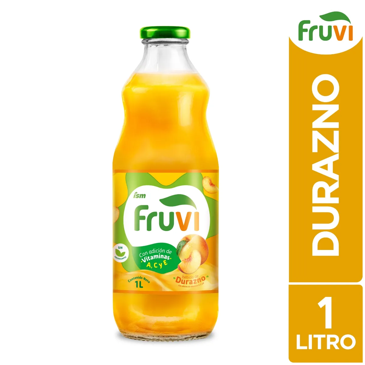 FRUVI - Bebida Fruvi Durazno Botella 1 L