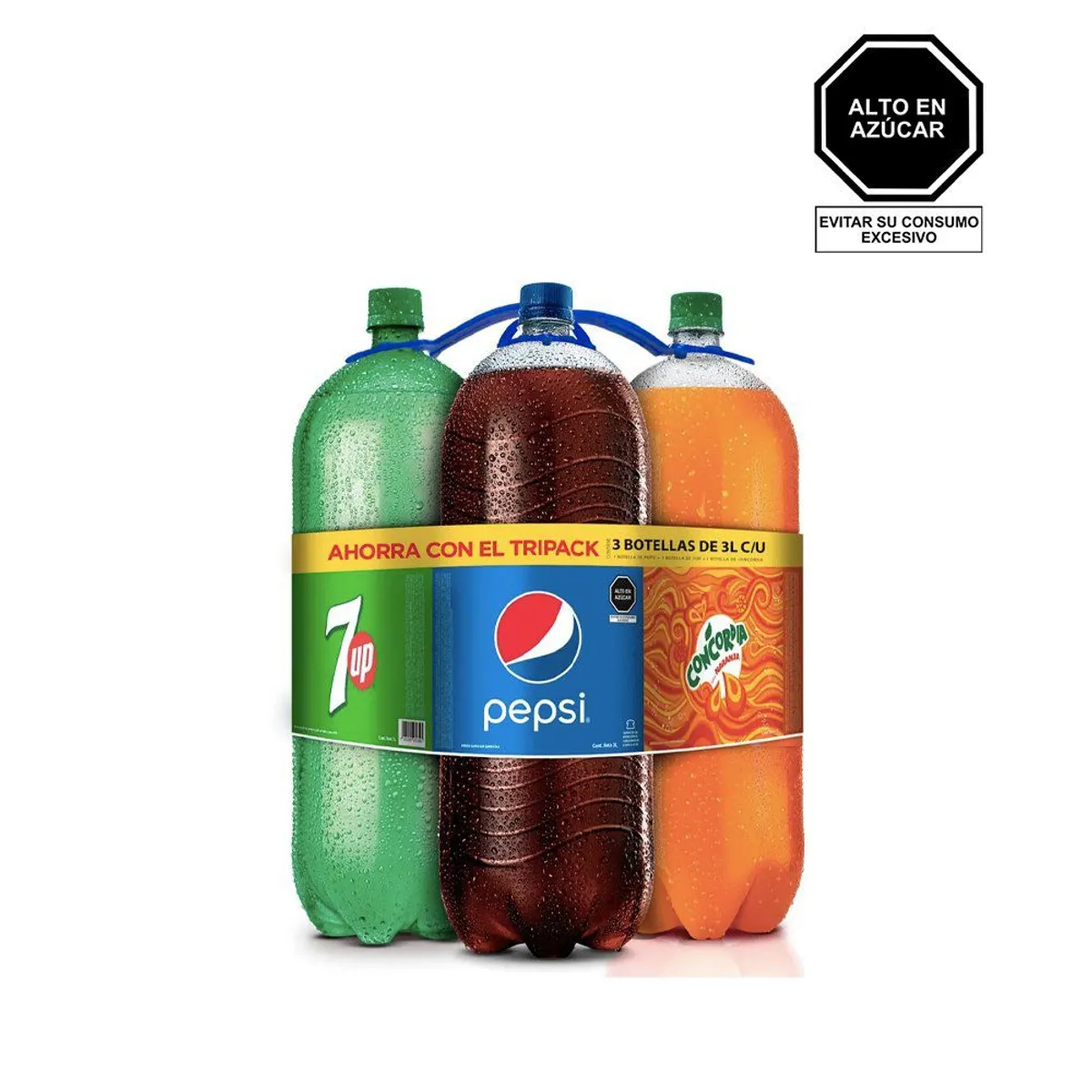 PEPSI - Gaseosa Pepsi 3 L + Seven Up 3 L + Concordia 3 L