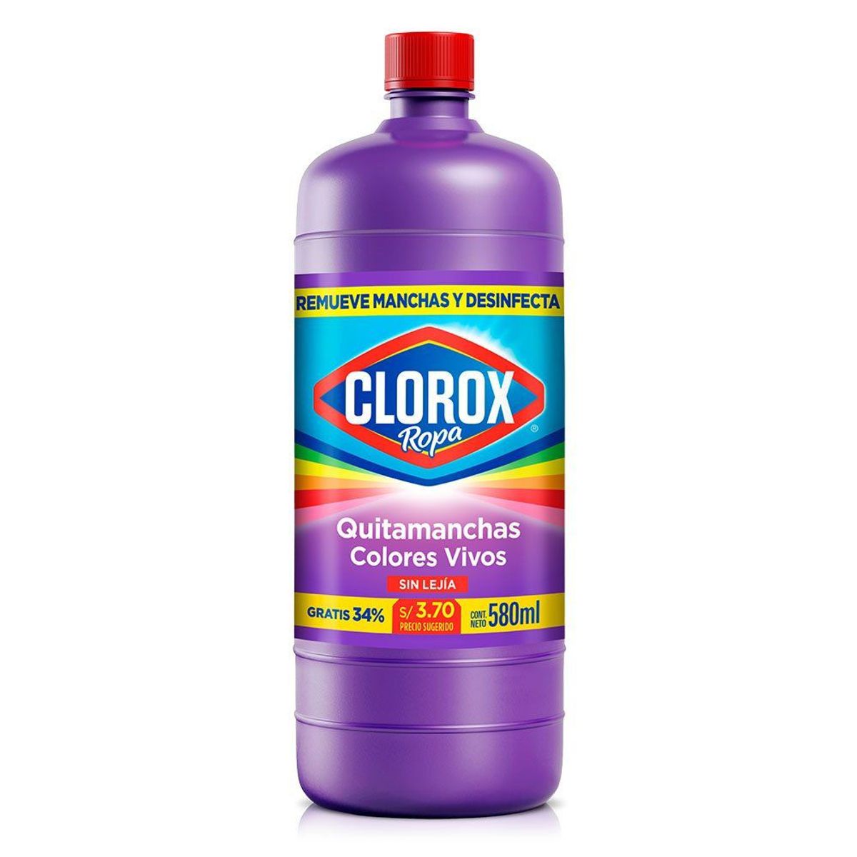 CLOROX - Quitamanchas Líquido Clorox Ropa Color Botella 580 mL