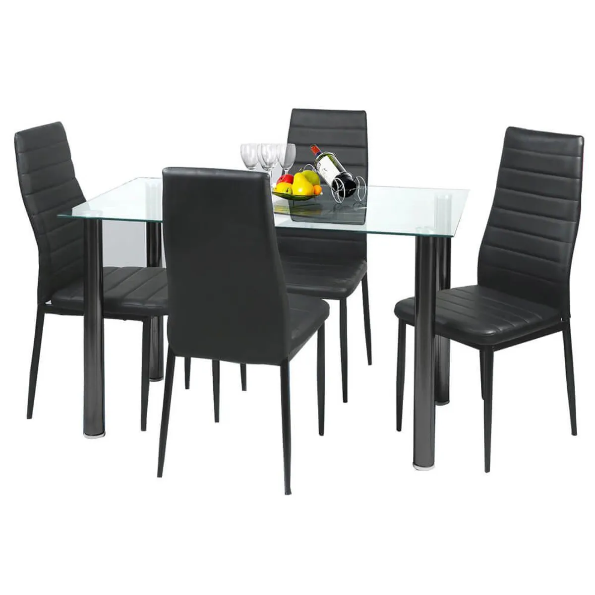 CASA JOVEN - Juego de comedor Kiel 4 Sillas + Mesa de Vidrio