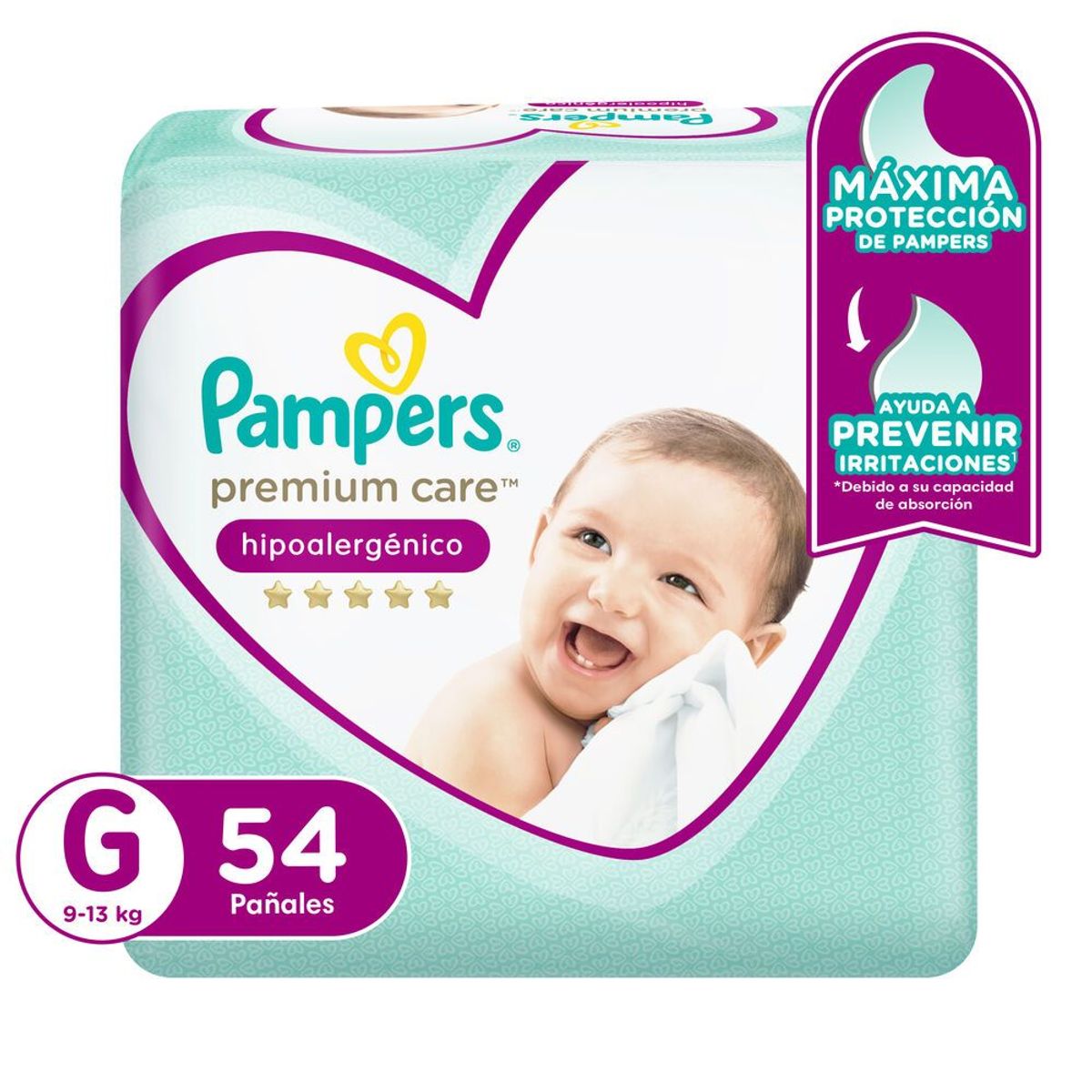 PAMPERS - Pañales Premium Care Pampers Talla G Empaque 54 Und