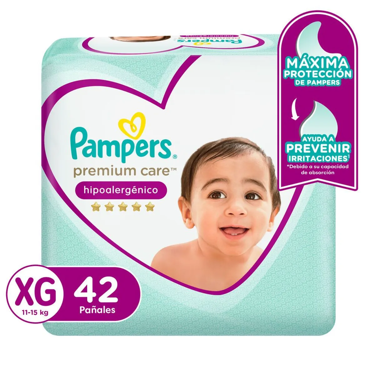 PAMPERS - Pañales Premium Care Pampers Talla XG Empaque 42 Und