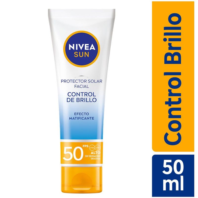 NIVEA - Bloqueador Facial Nivea Sun Control Brillo Fps50 Envase 50 mL