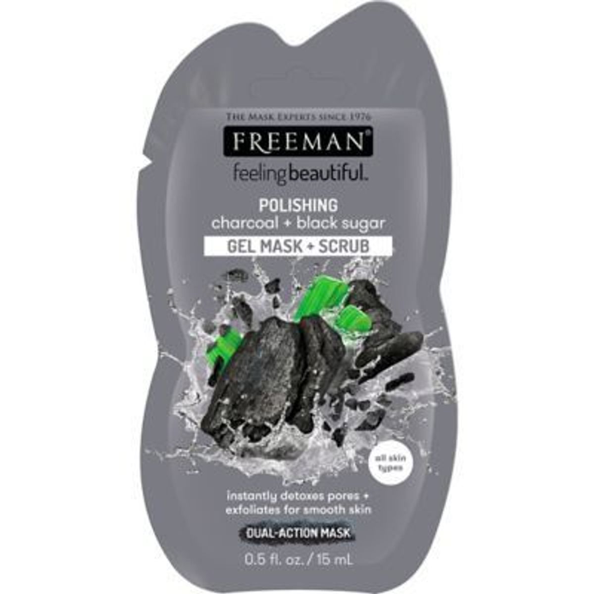 FREEMAN - Mascarilla Facial Pulidora Freeman Carbón y Azúcar Sachet 15 mL