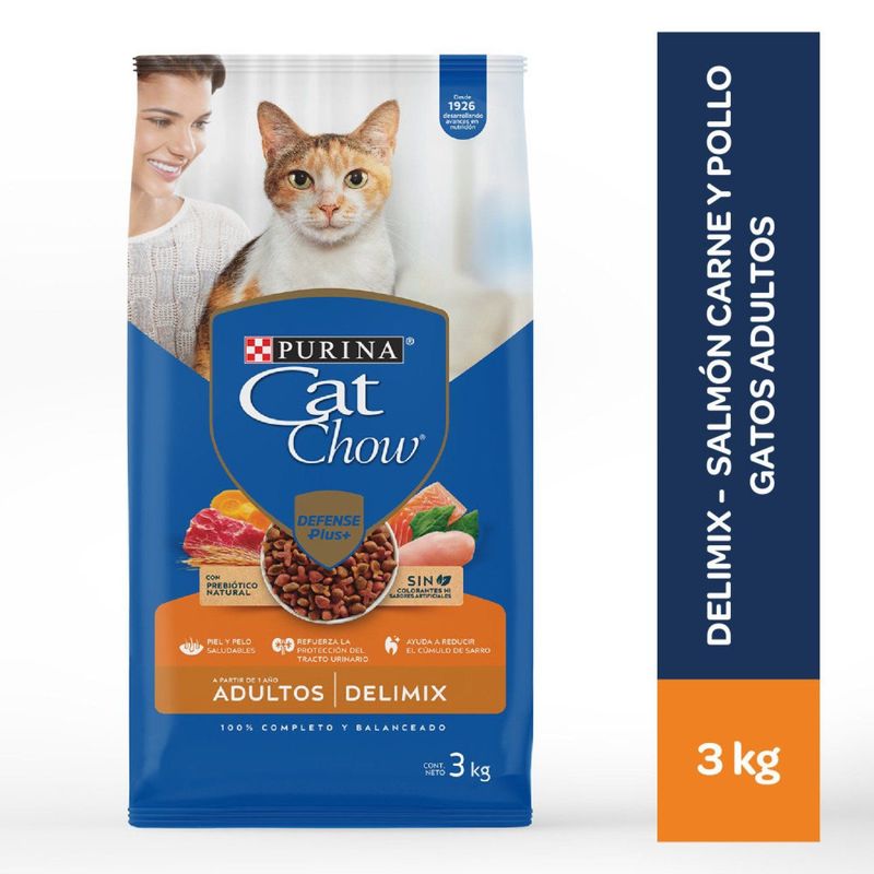 CAT CHOW - Alimento para Gatos adultos Cat Chow Delimix en bolsa 3kg