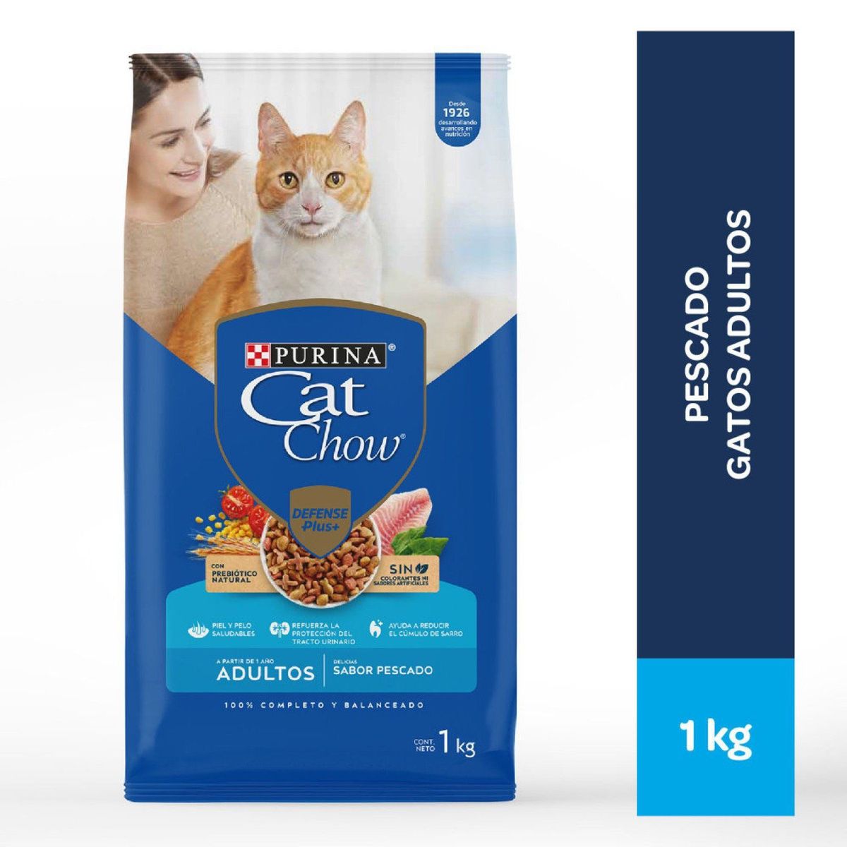 CAT CHOW - Alimento Seco Gatos Adultos Cat Chow Pescado Bolsa 1 Kg