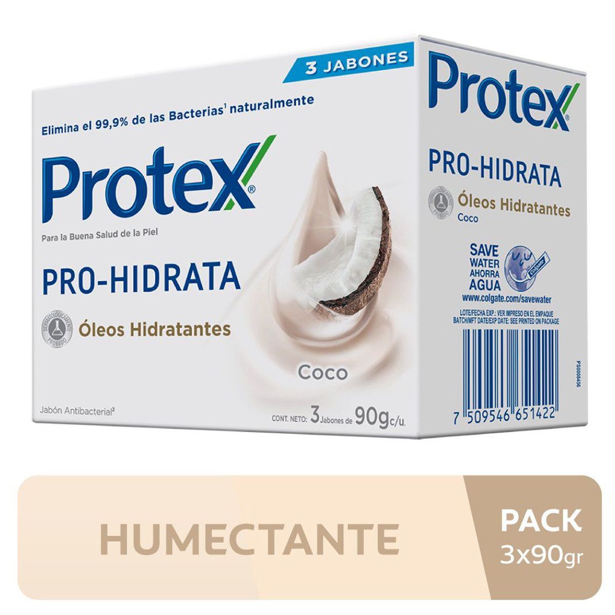 PROTEX - JABON PROTEX PRO HIDRATA OLEO COCO CAJA 90G X3UND