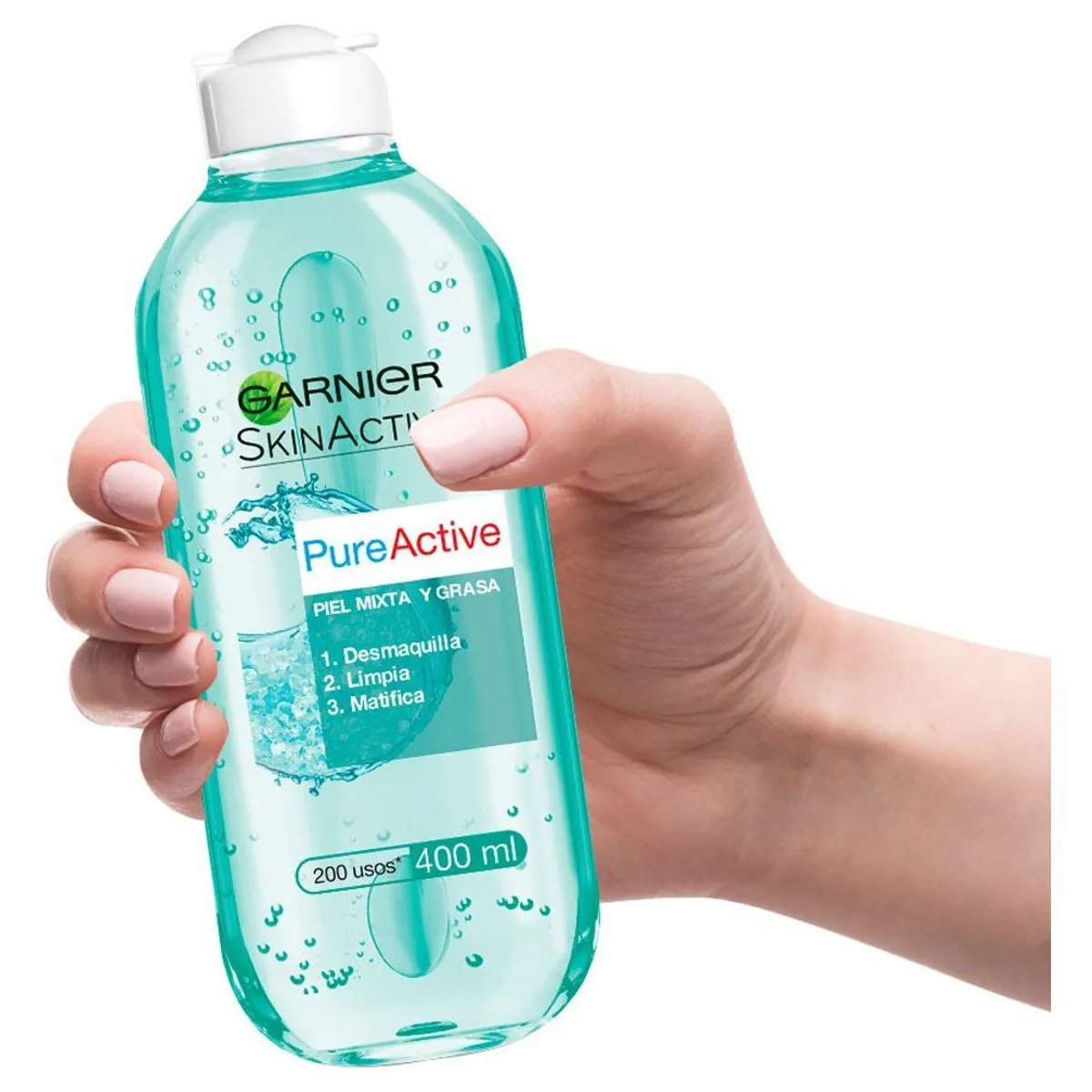 GARNIER - Agua Micelar Garnier Skin Active Pure Piel Mixta a Grasa Envase 400 mL