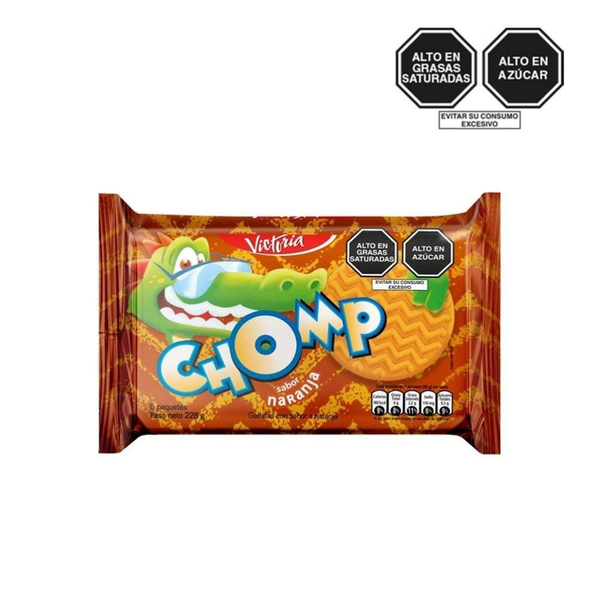 VICTORIA - Galleta Chomp Naranja Sixpack 228 g