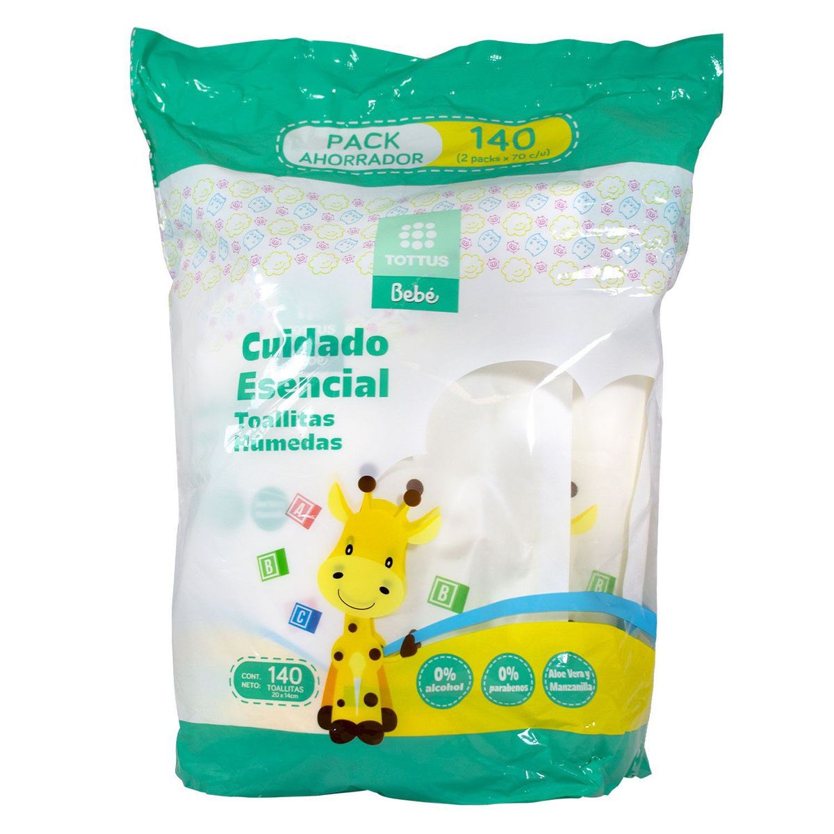 TOTTUS - Toallitas Húmedas Tottus Esencial Empaque 140 Und