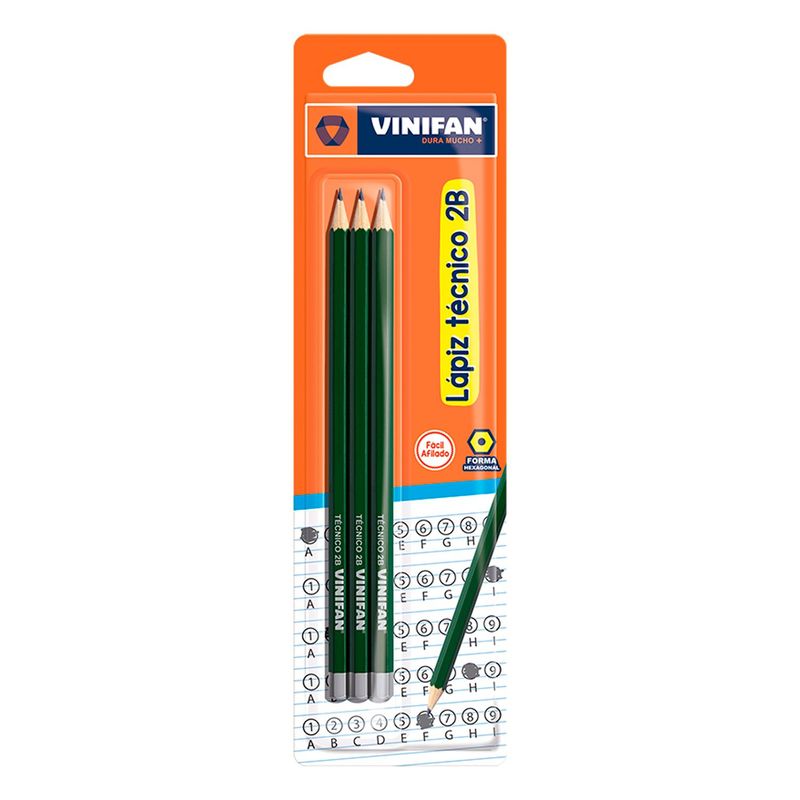 VINIFAN - Lápices Vinifan Técnico 2B Blíster 3 Und